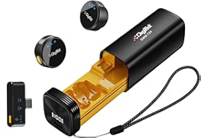 Digitek (DWM-124 2-in-1 Wireless Microphone System for iPhone 15+ Above & Type-C Android, 80m Range, Noise Reduction & Echo Modes, for Creators & Vloggers