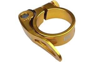 Collier de Selle PLATT pour Vélo en Aluminium Serrage de Tige de Selle à Dégagement Rapide VTT 28.6/31.8/34.9MM Noir, Bleu, Or, Rouge, Argent