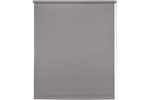 Thermal Blackout Blinds, Light Grey 100cm (39.37"), 165cm Drop - Blackout Roller Blinds For Inside and Outside Recess Fitting - Window Blinds of Multiple Colours and Sizes by New Edge Blinds