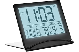 MMOBIEL Digitalklocka LCD Resealarm Vikbar med Bakgrundsbelysning - Digitalklocka med Dag-, Datum- och Temperaturindikering