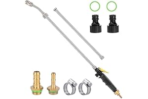 EPHEYFIF Gartenbewässerungsstab, Sprayer Lanze Ersatz mit einstellbaren Sprüharten, G3/8 Edelstahl-Sprühdüse, Gartenschlauch-Sprühstab, für Autowäsche, Blumenbewässerung, Haustierbaden, Reinigung (72 cm)