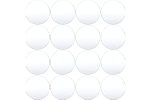 ZONON 16 Hojas de Acrílico Transparentes Circulares Discos de Acrílico Redondos de 2 mm de Espesor Paneles de Acrílico en Blanco para Marco de Foto Pintura Bricolaje Manualidad (Transparente, 5 cm)