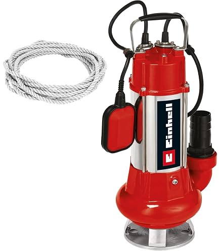 Pompa Sommergibile Einbach 550W 18000 L/h Con Galleggiante E Tubo 20m - Per Pozzi E Piscine