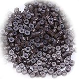 5mm Micro Rings Silicone Lined Beads Light Brown 500pcs/pack Micro Link Rings for Feather Hair & I Tip I Stick Pre Bonded Human Hair Extensions Installation