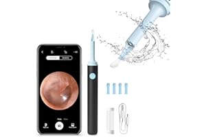 TOWODE Ear Wax Removal Tool Camera, Ear Cleaner with Camera, Ear Cleaning Kit 1080P HD Ear Scope, 6 LED Lights and 4 Ear Spoon, Earwax Removal with Otoscope to Earify Earwax for iOS and Android