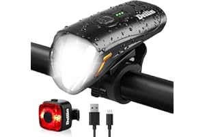 ‎DEILIN Deilin Fahrradlicht Set, bis zu 70 Lux LED Fahrradbeleuchtung USB Aufladbar Fahrradlampe, IPX5 Wasserdicht Fahrradlichter Vorne Rücklicht Fahrrad Licht Fahrradleuchtenset Fahrradlampe