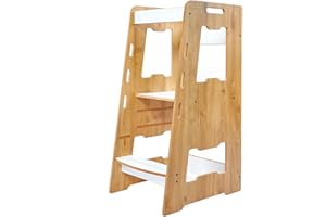 MINERA, Tour d'observation Montessori, Tour d'apprentissage Montesorri, Observation pour Enfant, en Bois Nature Dobservation Enfants, Sécurité maximale Learning Tower