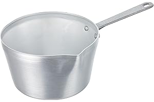Pentole Agnelli Casserole Conique avec Bec verseur, en Aluminium BLTF, dotée d'une poignée en Acier Inoxydable - argenté 14 cm Argent