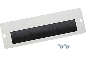 ‎HMF HMF 63329-07 Kabeldurchführung mit Bürsteneinsatz für 10 Zoll Serverschrank | Außen | Lichtgrau