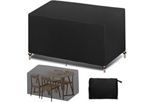 Vivibel Funda para Muebles de Jardín, Funda Mesa Jardin Impermeable Anti-UV Conjunto Jardin Exterior Paño Oxford Cubierta de Mesa Rectangular Protectora de jardín para Muebles Grandes, Sofa