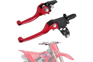 IUVWISN Leva frizione freno pit bike 1 coppia 7/8" 22mm alluminio forgiato pieghevole per 50CC-150CC CRF XR 90/110/125/140/150cc Pit Dirt Bike ATV Mini Bike Rosso