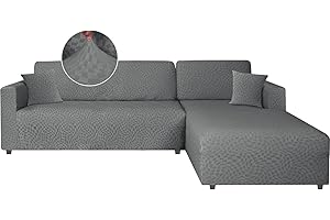 Ystyle Funda Sofa Chaise Longue Ajustables, Cubre Sofa Chaise Longue Izquierdo Derecho, 2 Piezas Protector Sofa Elasticas ChaiseLongue, Funda Sofa L (1 Plaza+2 Plazas, Gris Claro)