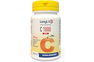 LongLife® C 1000 Forte | Vitamina C 1000mg | Con zinco, vitamina D ed echinacea | Difese immunitarie | 50 giorni di trattamento | Senza glutine e vegetariano