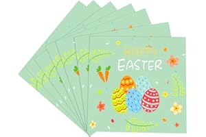 POPOYU Fröhliche Osterhasen-Papierservietten, 20 Stück, Oster-Kinderparty-Papierservietten, Party-Geschirr-Dekoration, grüne Einweg-Papierservietten-Packungen,Eier-Kaninchen-Servietten für Ostern Party Dekor
