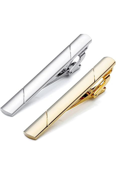 Fermacravatta Uomo A Clip - Set 2 Pezzi In Lega Argento, Per Occasioni Formali E Quotidiane - Foto 6