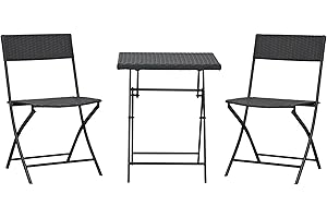 ‎OUTSUNNY Outsunny Polyrattan Bistro Set, 3-Piece Garden Furniture Set, Coffee Brown / Black