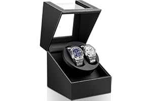 Los Gatos Automatic Watch Winder Box: Double Watch Winder Dual Rotation Mode for 2 Mechanical Watches Display Storage with Japanese Quiet Motor USB Powered