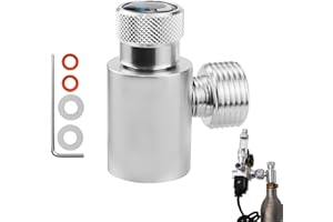 Fleymu Adapter de Cylindre de réservoir de CO2, CO2 Cylindre Régulateur TR21.4 to W21.8, Remplissage de CO2 pour SodaStream, CO2 Adaptateur Cylindre Recharge, pour Kit de Connecteur CO2 (Argent)