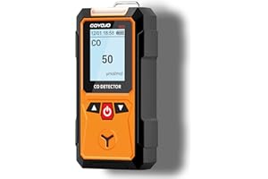 Détecteur de Monoxyde de Carbone GOYOJO, 0-2000 ppm (μmol/mol), Moniteur de CO avec Alarmes Sonores et Visuelles et Écran LCD pour la Sécurité Domestique et Professionnelle/Voyages/Camping/Camping-car