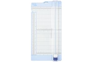 Vaessen Creative NV702001 Papierschneider mit Falzbrett 15 x 30,5 cm Papierschneidemaschine und Scrapbook Zubehör für Karten Basteln-Papier und Tonkarton bis zu A3-Format, Weiß-blau