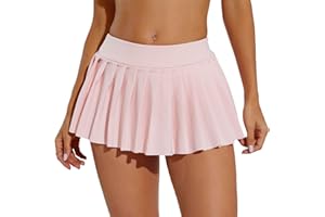 GENERICO Eisnnu Minigonna da Donna, Gonna a Pieghe Sexy da Donna，Elasticizzata, Ultra Corta,a Tinta Unita, per Cosplay, Cheerleader, Club e Feste