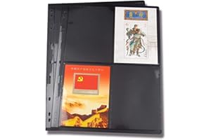 MUROAD Pagine per timbri per raccoglitori di francobolli, 10 fogli con 4 tasche, per collezionisti, confezione professionale (4 griglie)