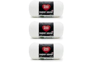 Red Heart Super Saver Pack of 3 - Soft White - 7oz/198g - Acrylic - 4 Medium (Worsted) - 364 Yards - Knitting, Crocheting, Crafts & Amigurumi