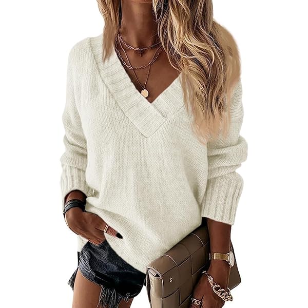 Dokotoo Pull En Tricot à Manches Longues Et Col Rond Pour Femme Fiche