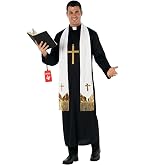 Disfraz Oficial De El Exorcista Padre Karras Para Hombre – Incluye Sotana, Estola Y Crucifijo, Talla XL