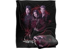 LOGOVISION VAMPIRE DIARIES Damon (Somerhalder), Elena (Dobrev), Stefan (Wesley), superweiche Kuscheldecke mit seidiger Haptik 152 x 127 cm