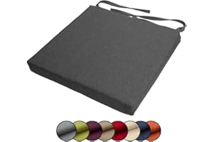 ‎CHILLY PILLEY chilly pilley Stuhlkissen Gartenkissen Gartenstühle Stuhlauflage Stuhlpolster Sitzkissen Abnembar Bezug Mit Reißverschluss Auflage Set Garten Kissen (50x50x5, Grau)