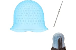 DAAIZIII 2 Stück Strähnchenhaube,Strähnenhaube,Stränchen Haube,Silikon Haar Highlight Kappe,Strähnenhaube Mit Nadel Und Löchern,Wiederverwendbar Strähnchen Set Für Professional Salon Und Haus Haarefärben