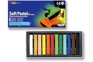 Mungyo Set de 12 Crayons secs carrés Basique
