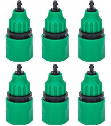 MroMax 3 Connettori Rapidi Per Rubinetto Da Giardino - Adattatori Per Tubo 4/7 Mm, Colore Verde