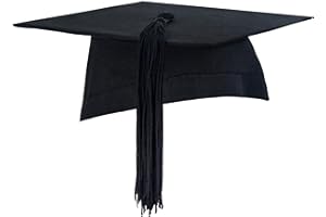 GRADCLASSICAL Graduation Cap for Adults Academic Costome, Bachelor and Master Ceremony, Mortarboard with Tassel Unisex Black