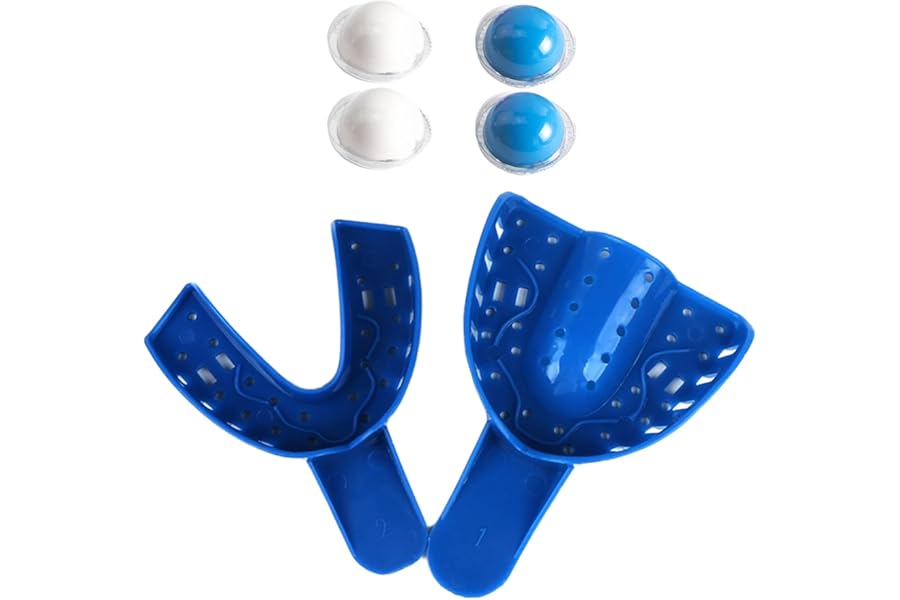 Bamyli 6 Pcs Dental Impression Mold Kit with Silicone Putty and Impression Trays,Dental Impression Material Teeth Mold Kit,for Firmer Quick Setting Mould