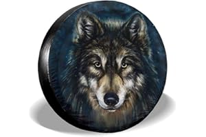 Hiram Cotton Reserveradabdeckung wasserdichte Spare Tire Cover,Universelle Reserveradabdeckung,Passend für Jeep,Geländewagen Und Viele Fahrzeuge (Wolf)