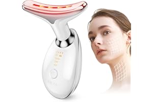 ANLAN Dispositivo di Bellezza Antirughe, Impacco Caldo a 45 ℃ Terapia Della Luce Massaggiatore Viso EMS lifting del Collo Rassodante per Tonificare il Viso,Timer di spegnimento di 5 minuti