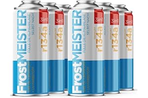 FrostMEISTER 3-i-1 – luftkonditionering för bil, 6 x 400 ml – snabbt och enkelt kylmedel/olja/tätningsmedelssystem (R134a 199