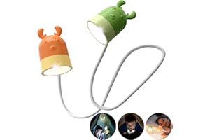 Warooma Cute LED Neck Reading Light,Bendable Bunk Book Lights,Kids Reading Clamp Lamp Books in Bed,for Knitting,Needlework,Camping,Headboard Clip on Lamps Booklight