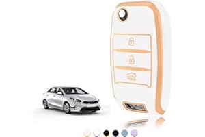 TOOMUME Funda Llave TPU, Carcasa Llave Apto para Kia Sportage Rio Ceed Stonic Picanto Sorento Venga Soul Carens Cerato K2 K3 K4 K5, Cubierta Llaves Coche Mando - Flip Key