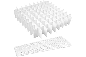 HOTUT Przegródka do szuflad, 16 szt organizer do szuflad, plastikowy system separacji szuflad, przegródka do szuflad na bieliznę, skarpetki, kosmetyki, artykuły biurowe, przechowywanie w kuchni