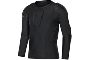 Topeter- Kinder Gepolstertes Fußballtrikot, Rippenprotektoren Jugendkompressionsshirt mit Polstern Teenager-Jungen