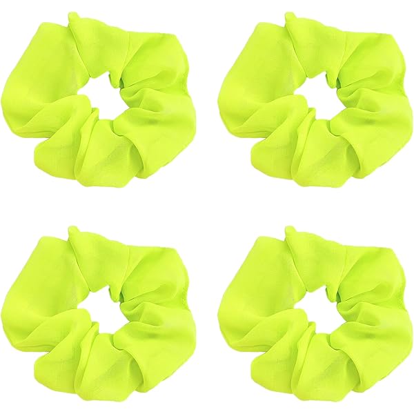 8 Stück Neon Haargummis – Leuchtende Scrunchies Für Frauen & Mädchen, 80er Style, Elastisch & Weich