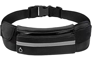 MANE DESIGN Marsupio Running Uomo - Donna, Marsupio Impermeabile Porta Cellulare adatto per Corsa, Fitness, Palestra, Escursioni e Viaggi (nero)