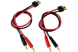 OliYin 2 stücke Männlich TRX Stecker auf 4,0mm Vergoldete Bananenstecker mit 14AWG Silikagel Ladekabel L 300mm 11,8 Zoll (Packung von 2)
