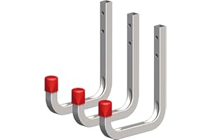 SECOTEC 3 x Universalhaken verzinkt 80 x 120 mm Belastbarkeit 45 kg Werkzeughaken Wandhaken