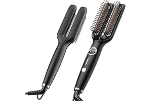 Brosse à Lisser, Brosse Lissante, UKLISS Double Peigne Lissant Avec Indicateur LED, Peigne Chauffant Peigne Lisseur Cheveux pour Cheveux Avec Protection Thermique, Anti-BrûLure, Rapide de 30s