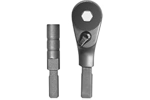 Galvanox Destornillador de trinquete multiherramienta, compatible con Leatherman (modelos EDC de extremo plano), incluye broca plana a adaptador hexagonal de 1/4 pulgadas [acero inoxidable ultra