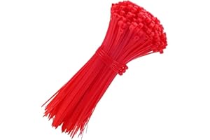 ATETEO Cable Ties, 300mm x 3.6mm, Pack of 100, Red Premium Nylon Zip Ties, Multi-Purpose Plastic Tie Wraps, Secure Self-Locking Mechanism, for Home, Garden, Office and DIY